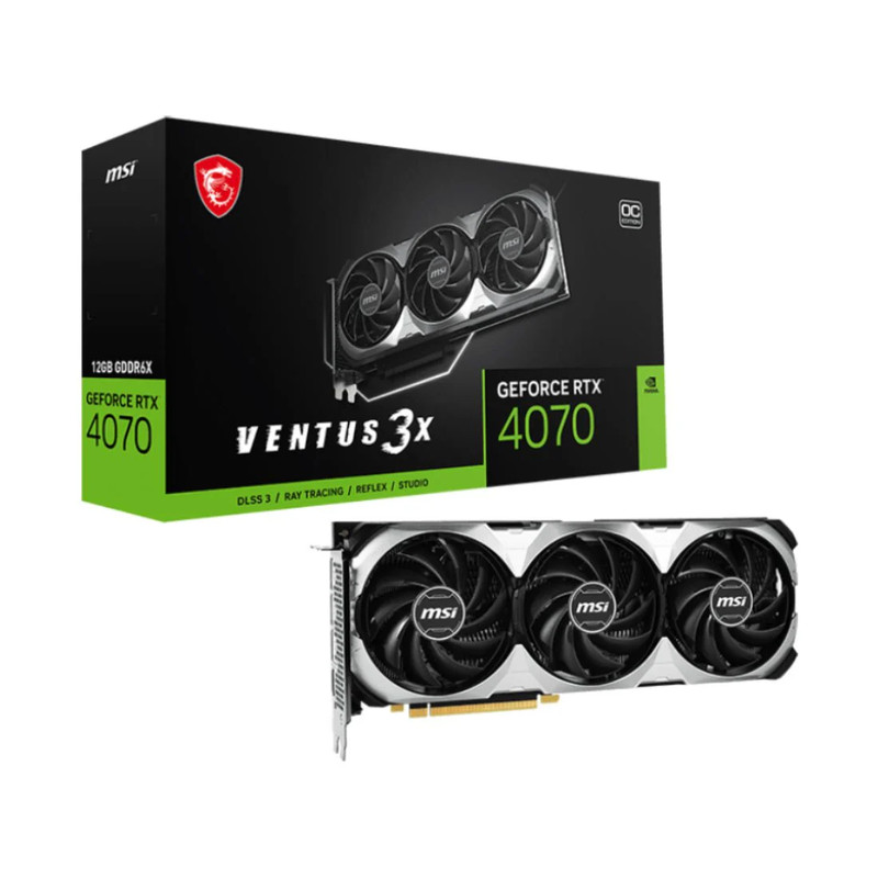 MSI GeForce RTX 4070 Ventus 3X 12G OC GDDR6 Graphics Card - كرت الشاشة